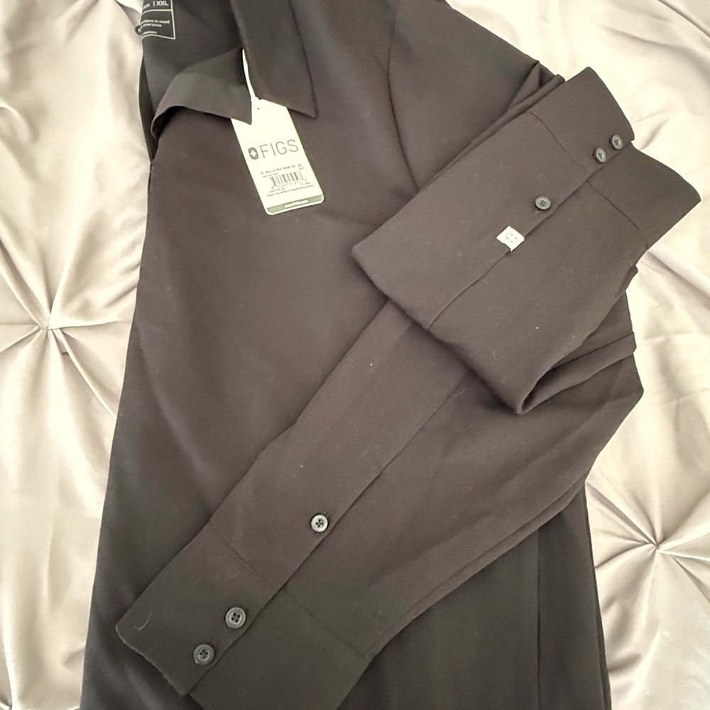 Figs Black Button-Up Shirt